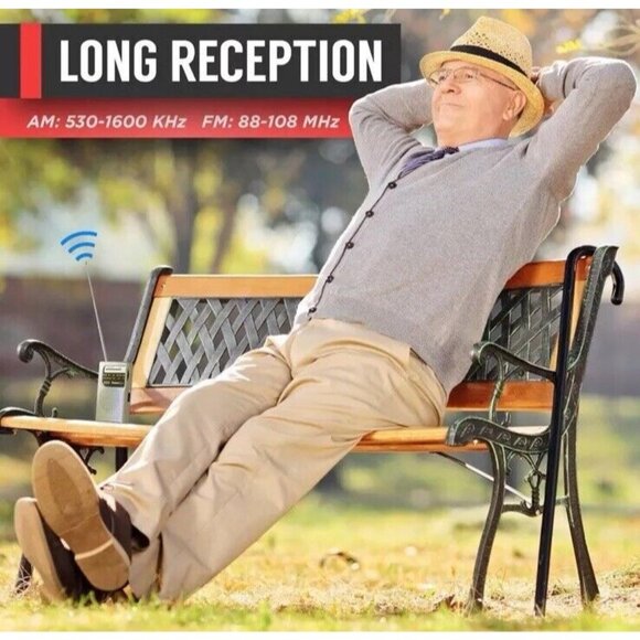 Portable Radio Emergency AM/FM, 2AA Battery Operated with Long Range Reception - Picture 6 of 6